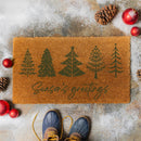 Shades of Emerald Coir Mat, "Seasons Greetings", 28"x16"