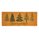 Shades of Emerald Coir Mat, Seasons Greetings, 60"x24"