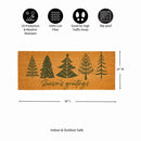 Shades of Emerald Coir Mat, Seasons Greetings, 60"x24"