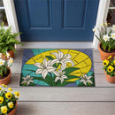 Stained Glass Easter Lilies Coir Mat