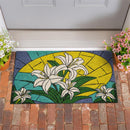 Stained Glass Easter Lilies Coir Mat