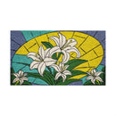 Stained Glass Easter Lilies Coir Mat