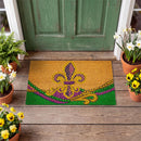 Patterned Fleur De Lis Coir Mat