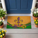 Patterned Fleur De Lis Coir Mat