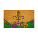 Patterned Fleur De Lis Coir Mat