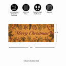 VivaStyle Festive Foliage Coir Mat, "Merry Christmas", 60"x24"