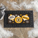 Boston Bruins Holiday Flocked Coir Sassafras Switch Mat, 22"x10"