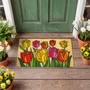 Stained-Glass Tulips Coir Mat