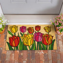 Stained-Glass Tulips Coir Mat