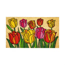 Stained-Glass Tulips Coir Mat