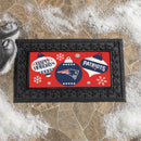 New England Patriots Holiday Flocked Coir Sassafras Switch Mat, 22"x10"
