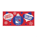 New York Rangers Holiday Flocked Coir Sassafras Switch Mat, 22"x10"