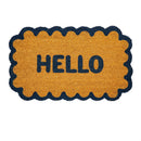 Seaside Retreat Scalloped Hello Shaped Coir Mat