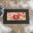 San Francisco 49ers Holiday Flocked Coir Sassafras Switch Mat, 22"x10"
