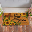 With God Anything Is Possible Coir Mat