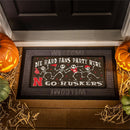 University of Nebraska Flocked Coir Halloween Sassafras Switch Mat, 22"x10"