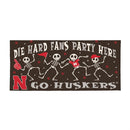 University of Nebraska Flocked Coir Halloween Sassafras Switch Mat, 22"x10"
