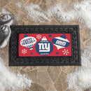 New York Giants Holiday Flocked Coir Sassafras Switch Mat, 22"x10"