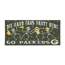 Green Bay Packers Flocked Coir Halloween Sassafras Switch Mat, 22"x10"