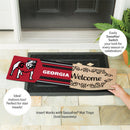 University of Georgia Bulldog Flocked Coir Sassafras Switch Mat, 22"x10"
