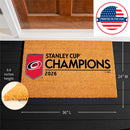Carolina Hurricanes 2026 Stanley Cup Champions 36"x24" Full Color Coir Doormat