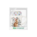 Hop Into Spring Drinkware Gift Set Ceramic Stamped Cup with Quick Dry Kitchen Towel, Bunny, Gift Box