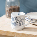 Seaside Retreat Coffee Cup Ceramic Stamp Cup, Seashells, 12oz, Gift Box
