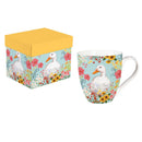 Hillside Pasture Coffee Cup Ceramic Cup O' Java, Floral Goose, 17oz, Gift Box