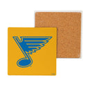St Louis Blues 2025 Ceramic Coasters Set, 4pcs with Wood Caddy