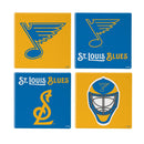 St Louis Blues 2025 Ceramic Coasters Set, 4pcs with Wood Caddy