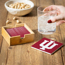 Indiana University Ceramic Coasters Set, 4pcs with Wood Caddy