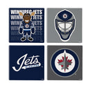 Winnipeg Jets Ceramic Coasters Set, 4pcs with Wood Caddy