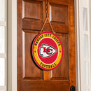 Kansas City Chiefs Round Door Decor with Hanging Rope, 18x18