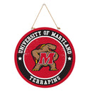 University of Maryland Round Door Decor with Hanging Rope, 18x18