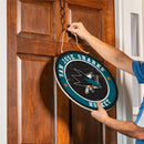 San Jose Sharks Round Door Décor with Hanging Rope, 18x18