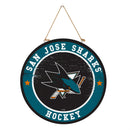 San Jose Sharks Round Door Décor with Hanging Rope, 18x18