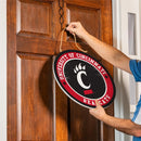 University of Cincinnati Round Door Décor with Hanging Rope, 18x18