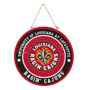 University of Louisiana at Lafayette Round Door Décor with Hanging Rope, 18x18