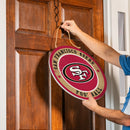 San Francisco 49ers Round Door Decor with Hanging Rope, 18x18