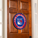 New York Rangers Round Door Décor with Hanging Rope, 18x18
