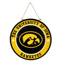 University of Iowa Round Door Décor with Hanging Rope, 18x18