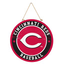 Cincinnati Reds Round Door Decor with Hanging Rope, 18x18