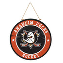 Anaheim Ducks Round Door Décor with Hanging Rope, 18x18
