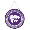 Kansas State University Round Door Decor with Hanging Rope, 18x18