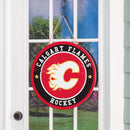 Calgary Flames Round Door Décor with Hanging Rope, 18x18