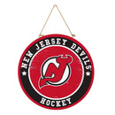 New Jersey Devils Round Door Décor with Hanging Rope, 18x18