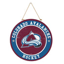 Colorado Avalanche Round Door Décor with Hanging Rope, 18x18