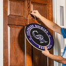 Colorado Rockies Round Door Decor with Hanging Rope, 18x18