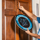 Miami Marlins Round Door Decor with Hanging Rope, 18x18