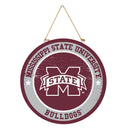 Mississippi State University Round Door Decor with Hanging Rope, 18x18